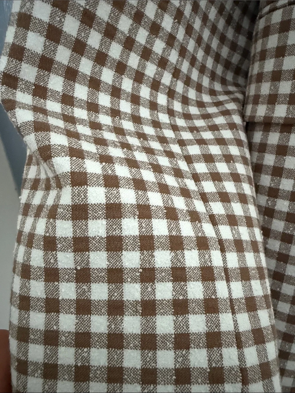 Mango Brown and White Gingham Blazer - Picture 3 of 7